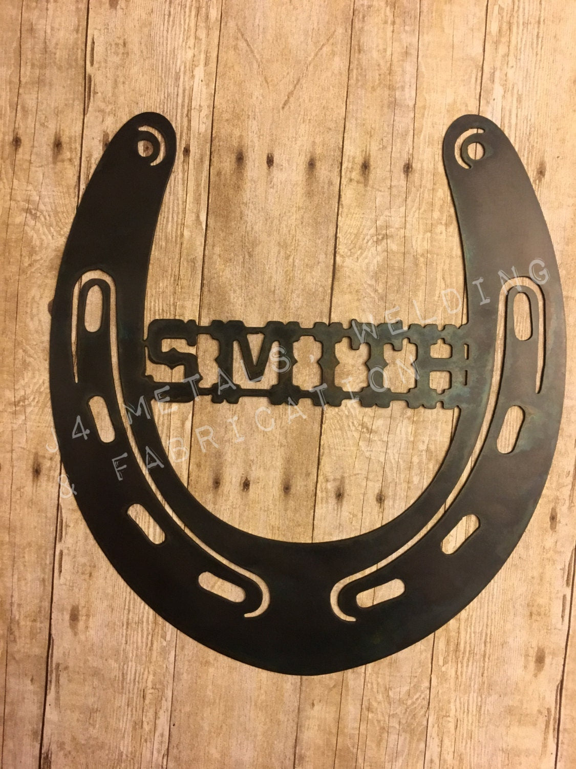 Personalized and Customizable Horseshoe Ranch or Door Sign Featuring Last Name or Initial