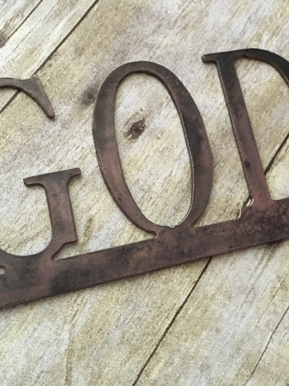 Gorgeous In God We Trust patriotic metal wall sign, law office, courthouse, school, police, armed services