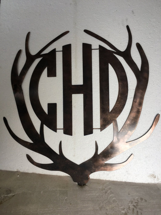 Personalized Metal Antler Monogram, Baby Nurseries, Cabins, Lodges, Housewarming, Anniversary, Birthday, Wedding