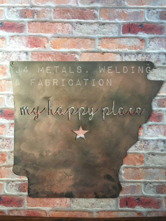 My Happy Place State Sign, Wedding Gifts, Realtor Thank You, Graduation, Retirement, Relocation, Housewarming, Porch