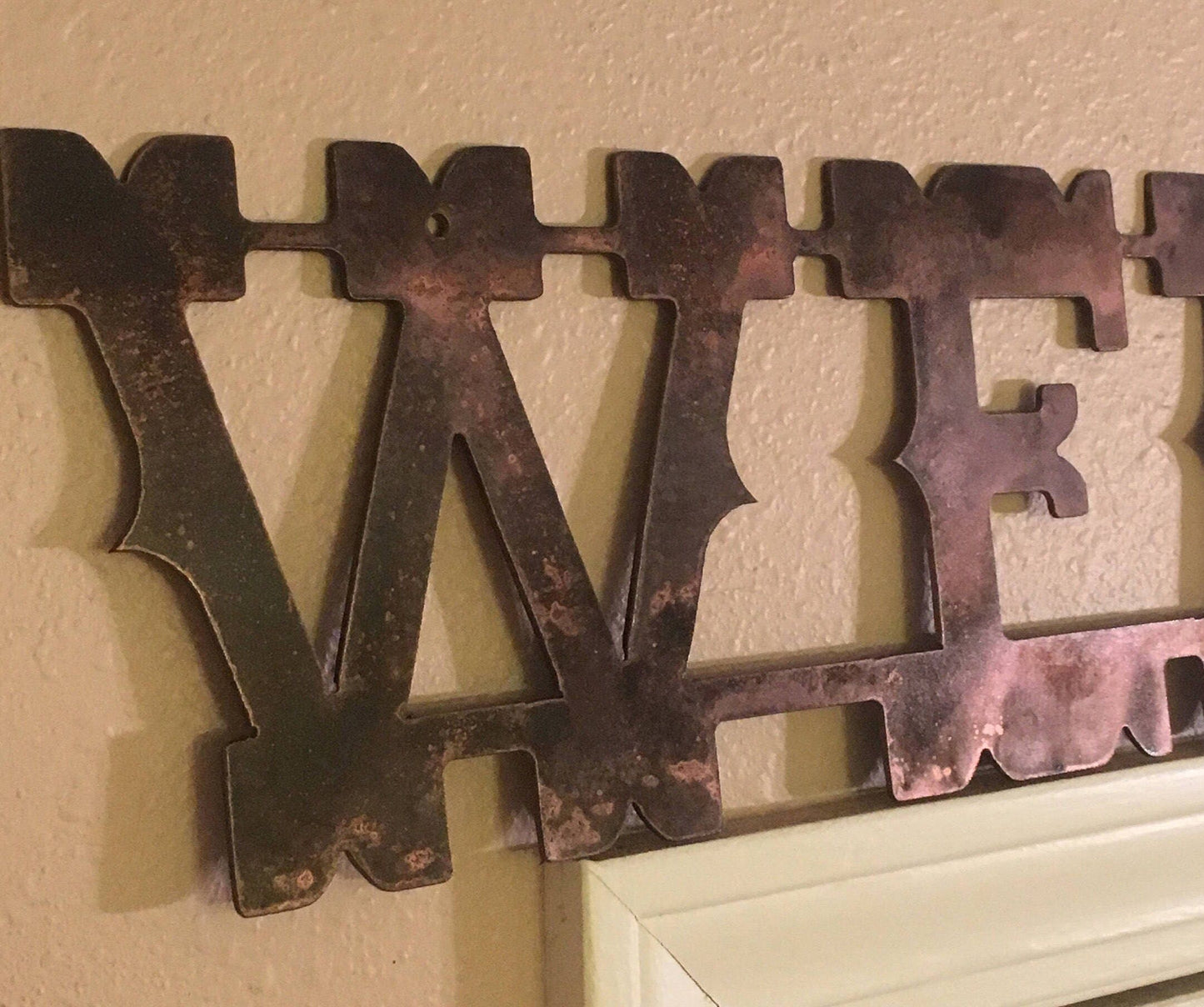 Rustic Metal Farmhouse Welcome Sign; Ranch, Cabin, Meeting Venue, Hunting Lodge, Camp House, Porch, Ranch Gate