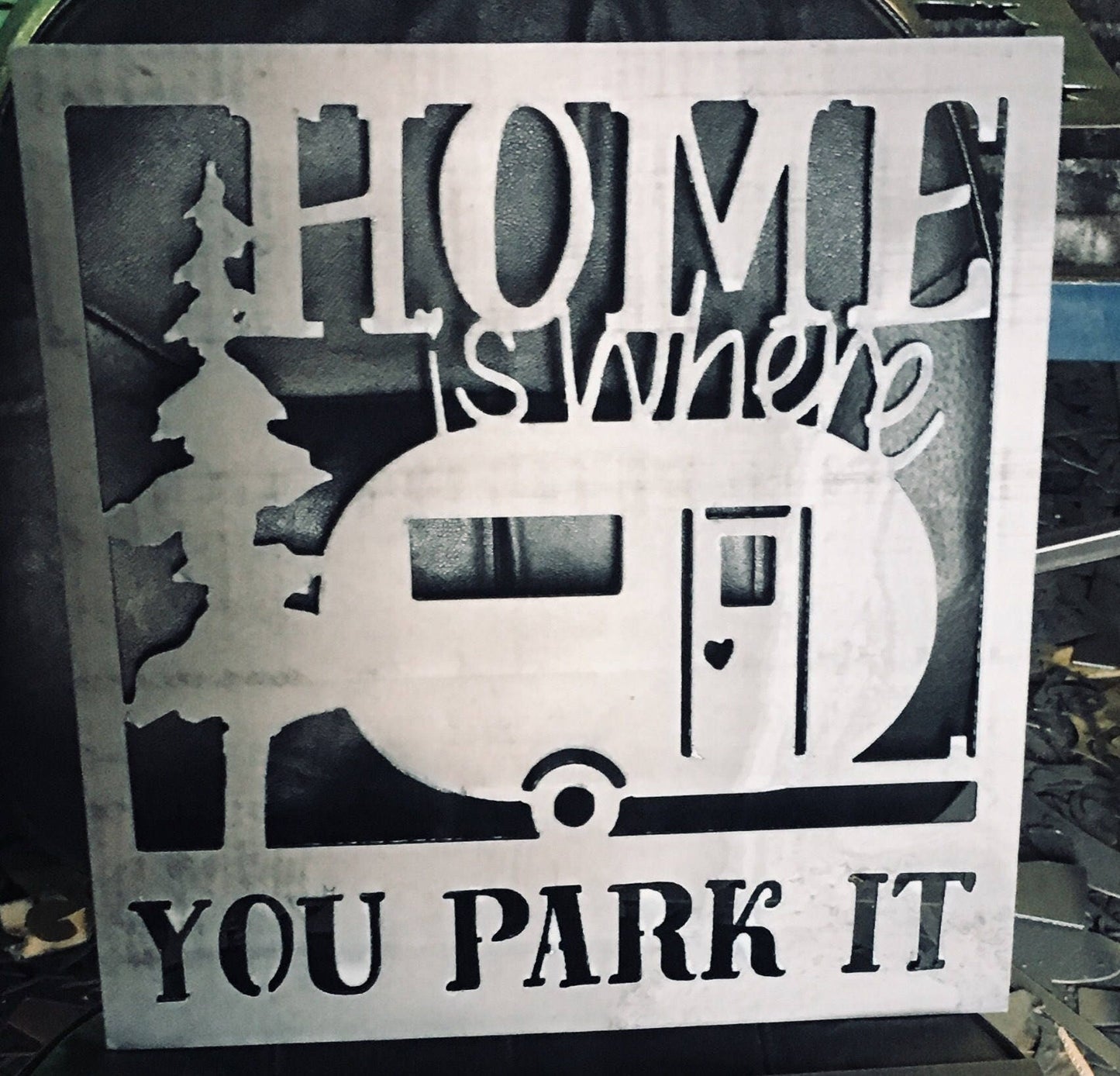 Happy Camper Yard or Garden Stake, Home is Where You Park It, Perfect for Fun Campground Decor