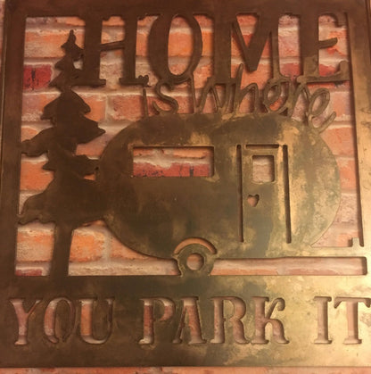 Happy Camper Yard or Garden Stake, Home is Where You Park It, Perfect for Fun Campground Decor