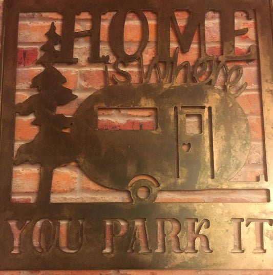 Happy Camper Yard or Garden Stake, Home is Where You Park It, Perfect for Fun Campground Decor