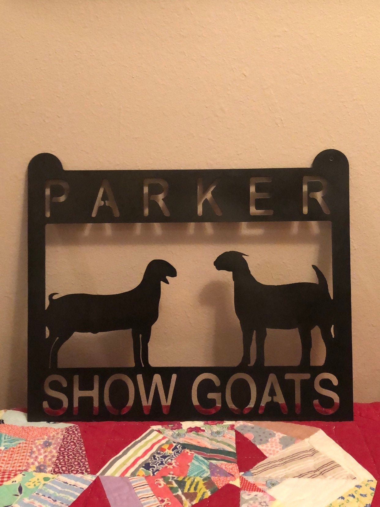 Show Goat Sign with Wether and Doe Boer Goat for Stock Shows, Fairs, Barn Stalls, Awards for Shows