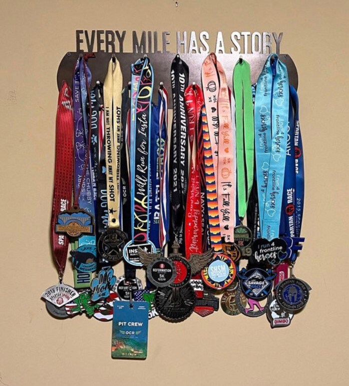 Ribbon and Medal Holder for Marathon, Half-Marathon, 5K, 10K Ribbons and Medals: Awards, Gifts, Relay Prizes