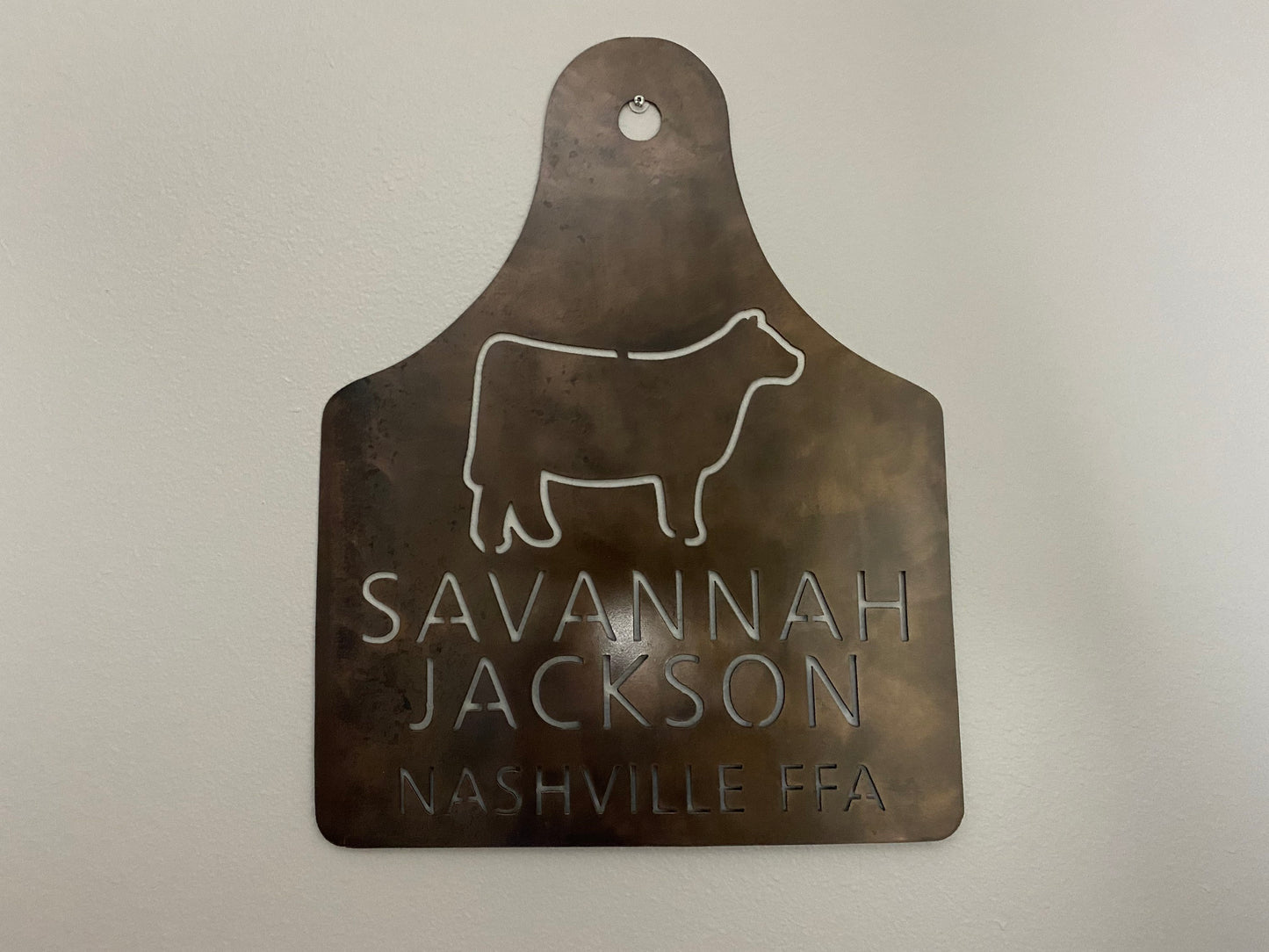 Personalized Eartag  Show Calf Sign for Stalls, Barns; Stock Show Kids, Awards for Jackpots, County/State Fair. Cow, Heifer, Bull