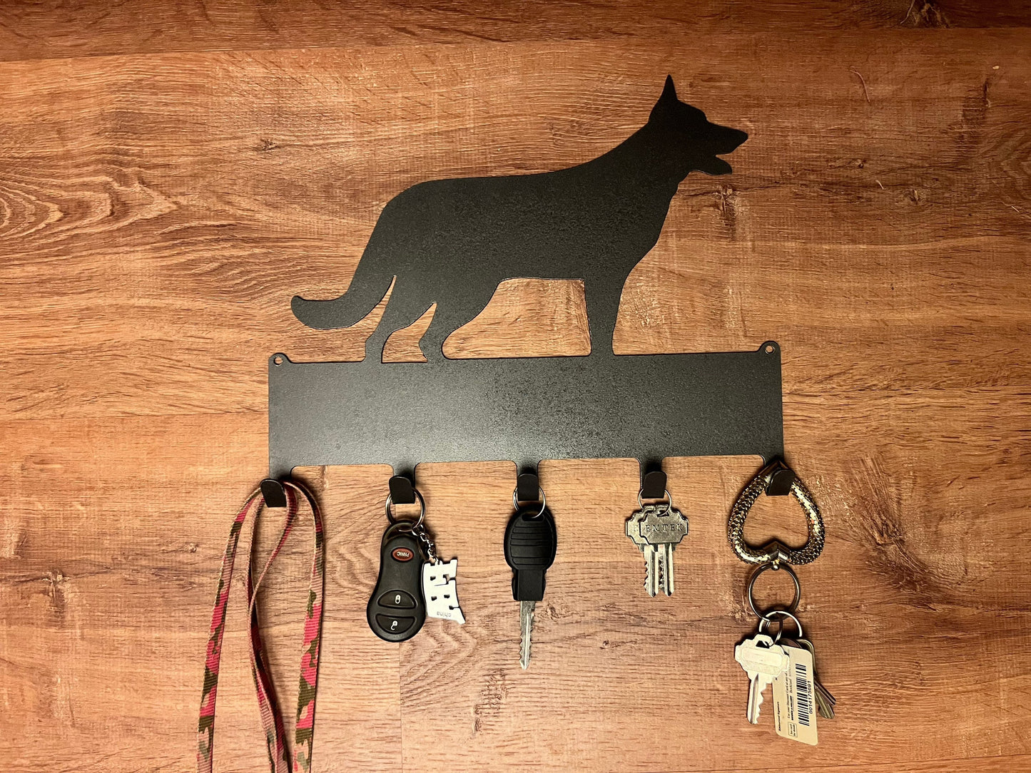 German Shepherd key rack or leash holder.