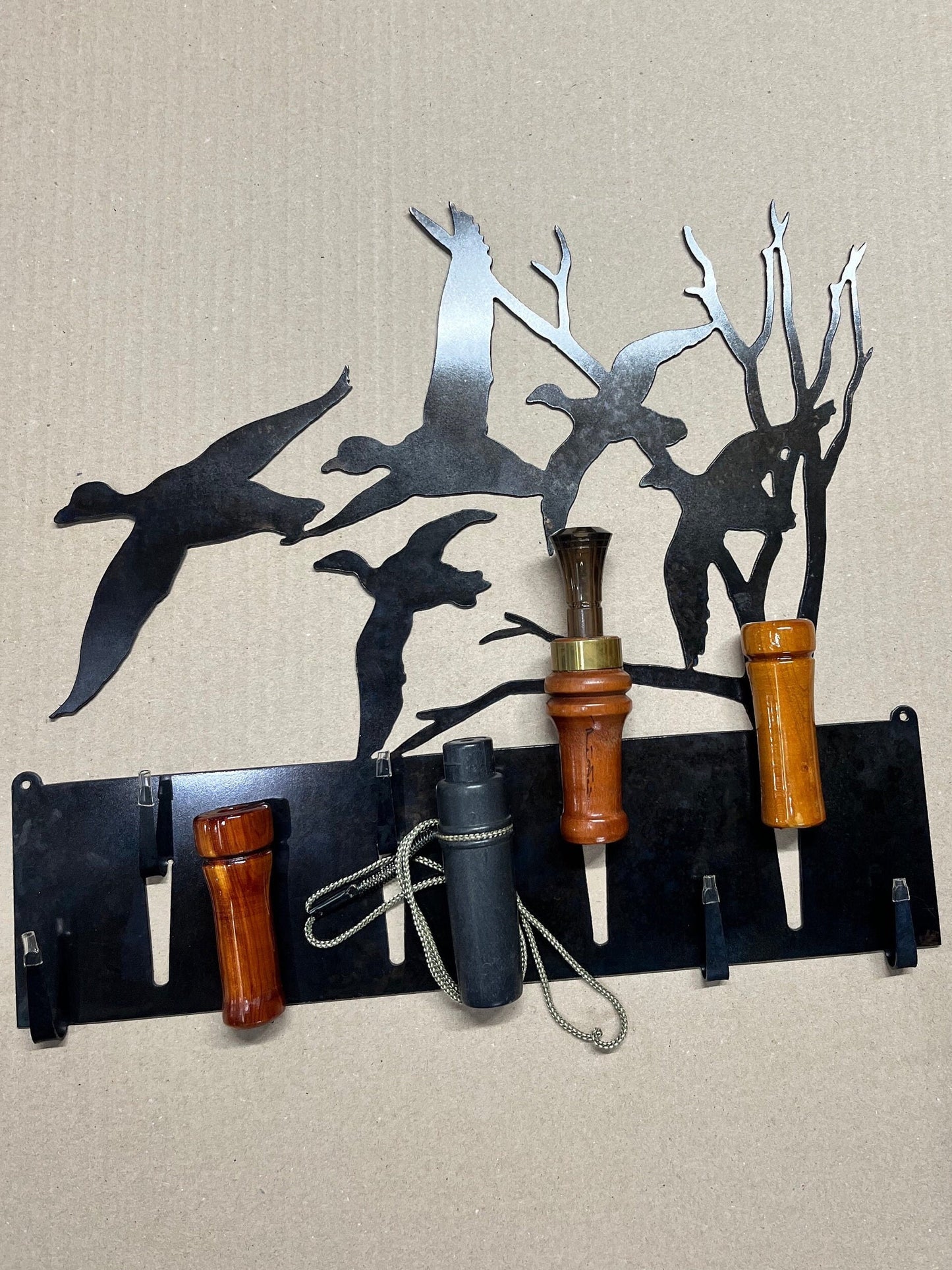 Rising Ducks  Call Display Rack for Duck Calls. Personalized, holds 9 calls