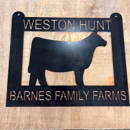 Personalized Heifer Sign. Livestock Show Stalls, Fair Pens, Stock Trailers, Awards for Shows, Fairs