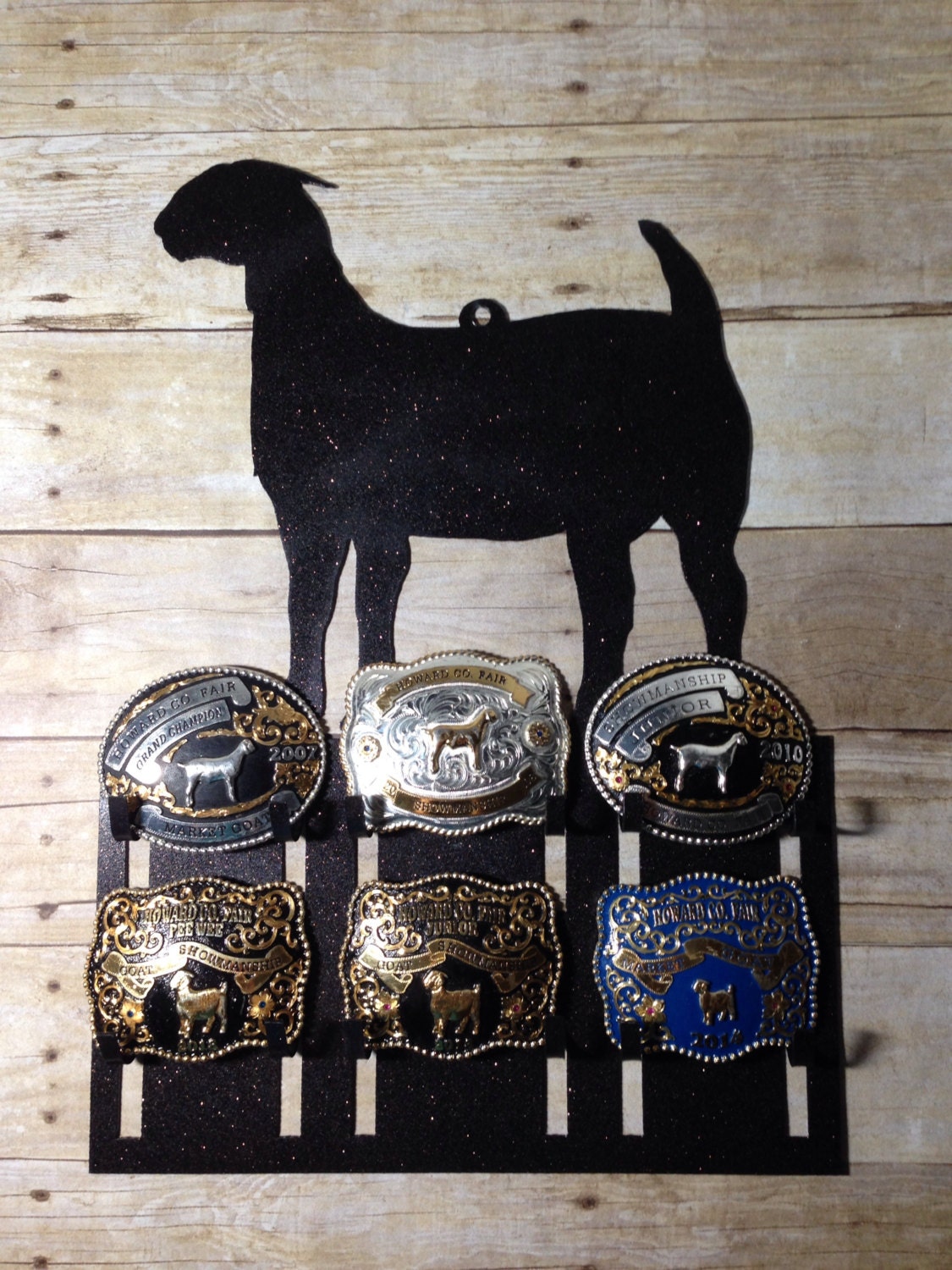 6 Belt Buckle Display Rack for Livestock, Rodeo, Buckles: Stock Show Awards, Dog Show